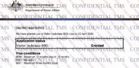 Australia Tourist Visa Approved