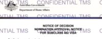 Australia Nomination Approved